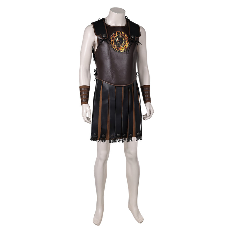 Gladiator 2024 Lucius Verus Brown Battle Outfit Carnival Halloween Cosplay Costume