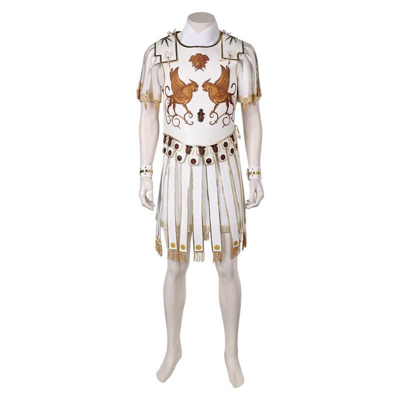 Gladiator 2024 Marcus Acacius White Outfit Carnival Halloween Cosplay Costume