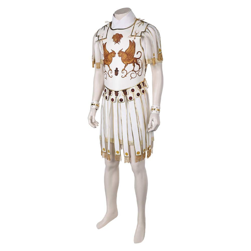 Gladiator 2024 Marcus Acacius White Outfit Carnival Halloween Cosplay Costume