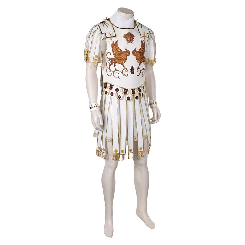 Gladiator 2024 Marcus Acacius White Outfit Carnival Halloween Cosplay Costume