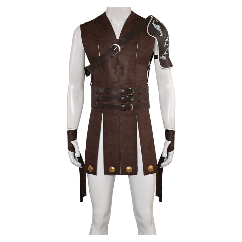 Gladiator Movie Commodus Brown Leather Outfit Party Carnival Halloween Cosplay Costume