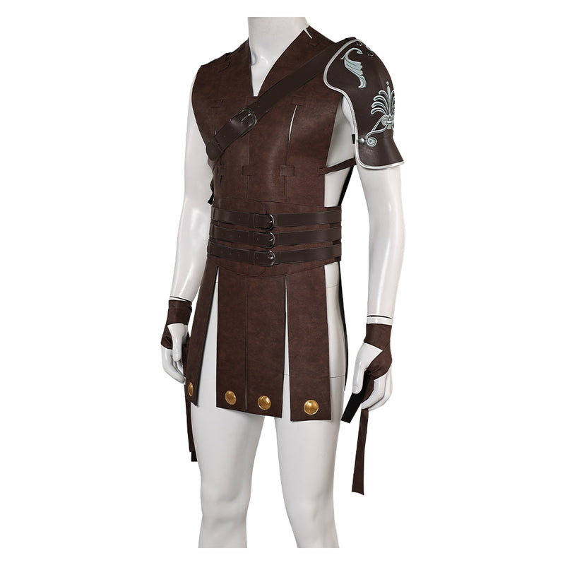 Gladiator Movie Commodus Brown Leather Outfit Party Carnival Halloween Cosplay Costume