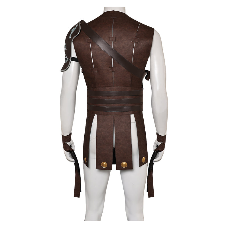 Gladiator Movie Commodus Brown Leather Outfit Party Carnival Halloween Cosplay Costume