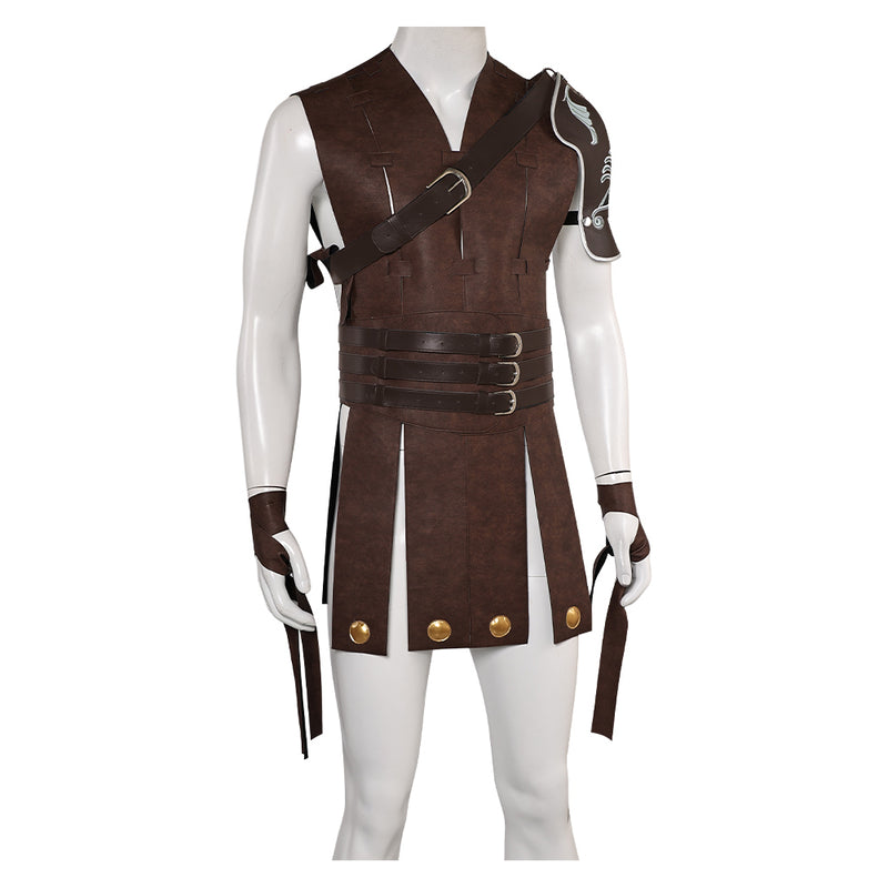 Gladiator Movie Commodus Brown Leather Outfit Party Carnival Halloween Cosplay Costume