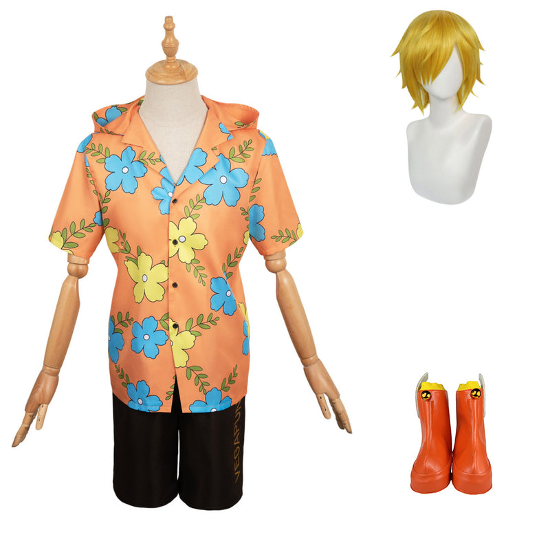 One Piece Egghead Arc Sanji Yellow Outfit Party Carnival Halloween Cosplay Costume