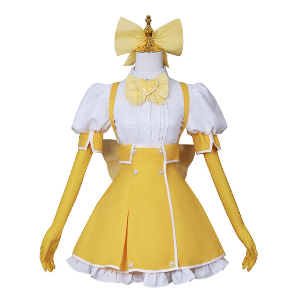 Gushing over Magical Girls Anime Tenkawa Kaoruko Women Yellow Dress Party Carnival Halloween Cosplay Costume