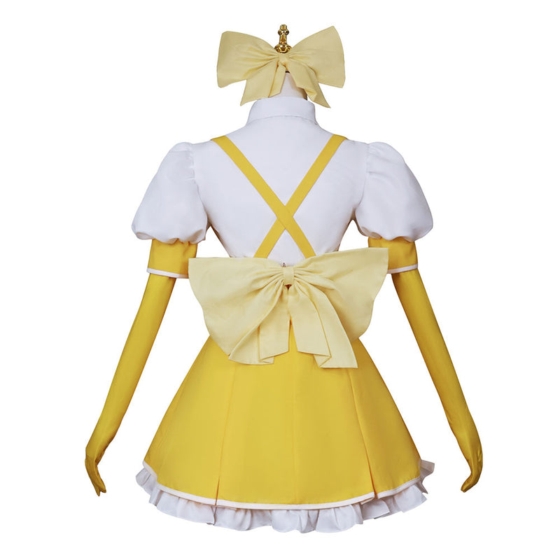 Gushing over Magical Girls Anime Tenkawa Kaoruko Women Yellow Dress Party Carnival Halloween Cosplay Costume