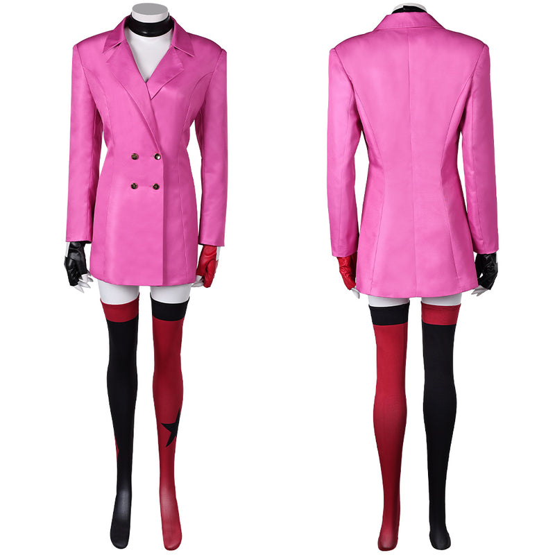 Harley Quinn Season 5 Harley Quinn Women Pink Outfit Carnival Halloween Cosplay Costume