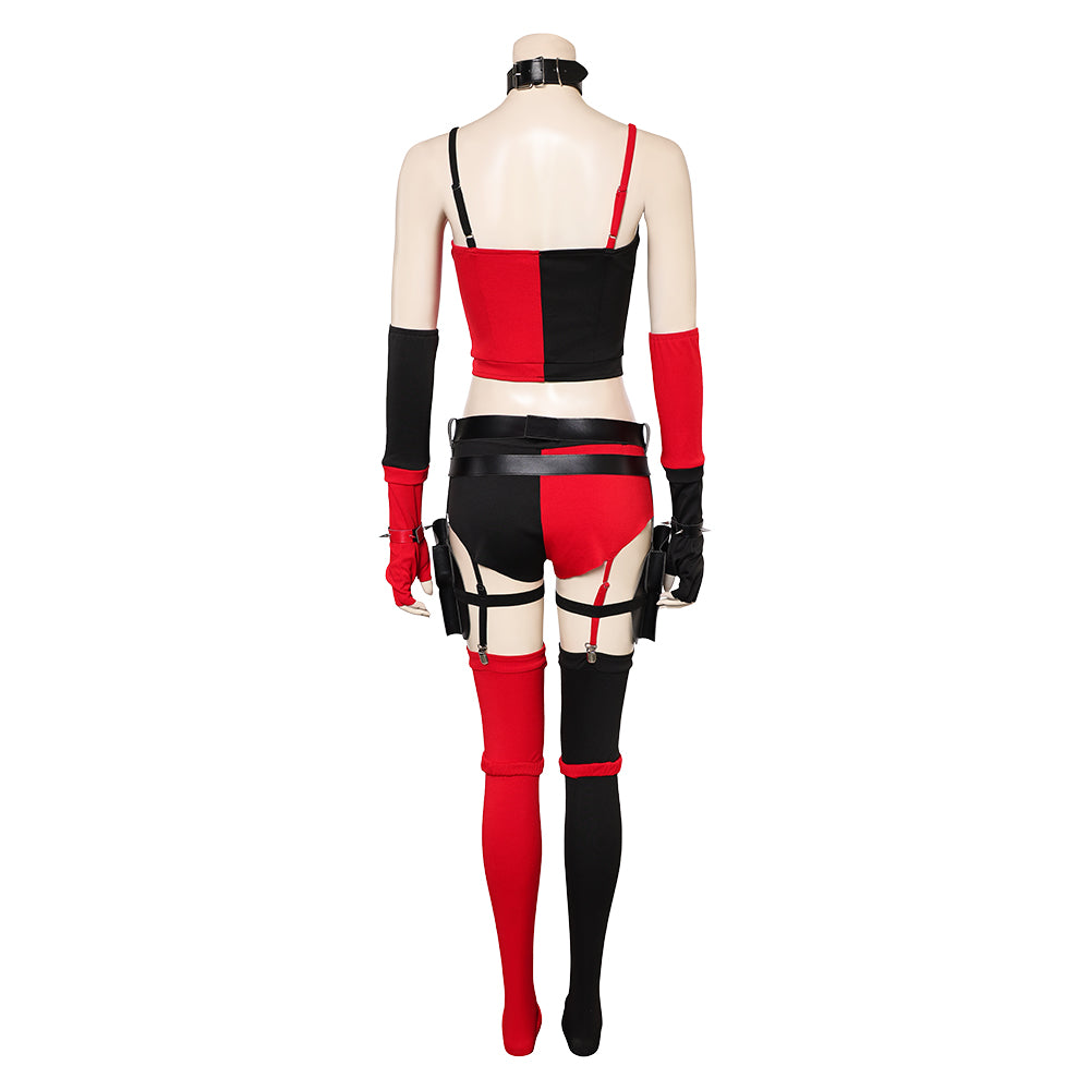 Harley Quinn Women Black And Red Outfit Carnival Halloween Cosplay Cos