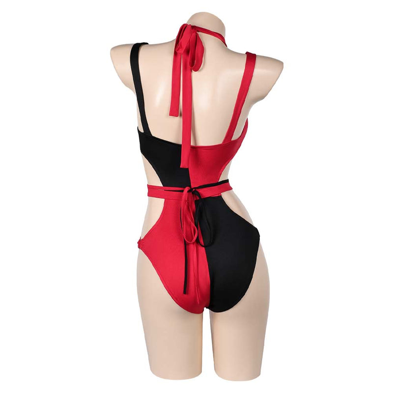 Harley Quinn Women Red And Black Sexy Swimsuit Party Carnival Halloween Cosplay Costume
