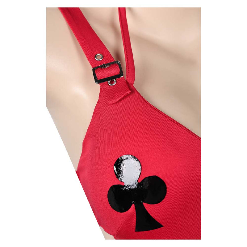 Harley Quinn Women Red And Black Sexy Swimsuit Party Carnival Halloween Cosplay Costume