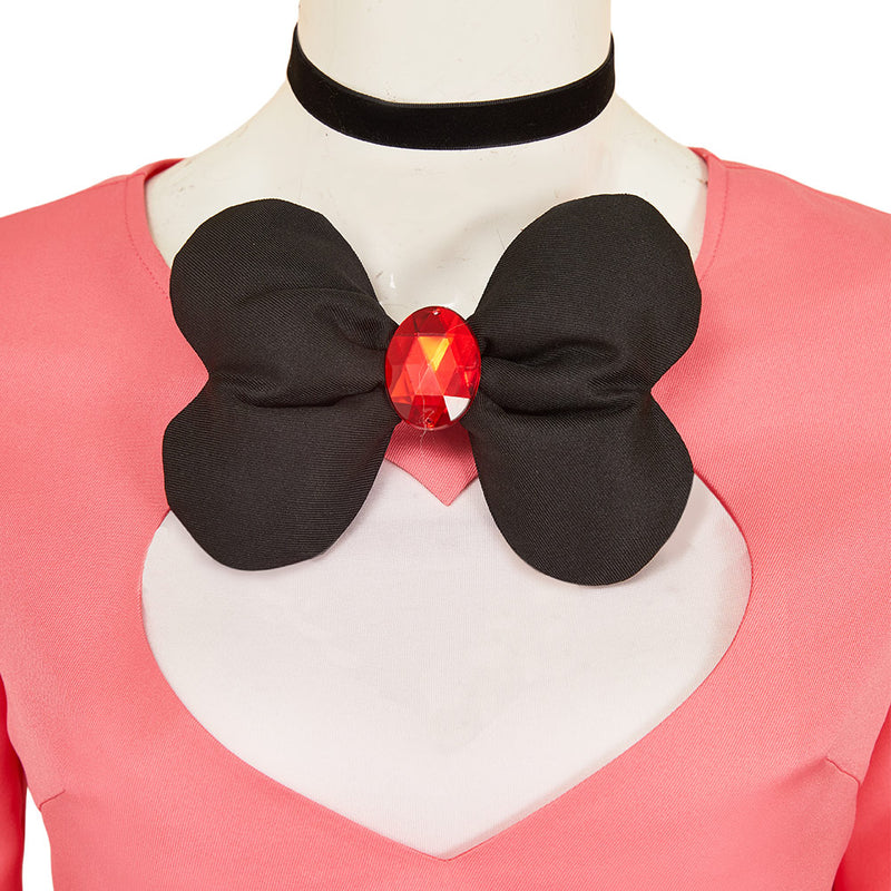 Hazbin Hotel 2025 Season 2 Angel Dust Black-Pink Outfit Women Carnival Halloween Cosplay Costume