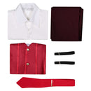 Hazbin Hotel Season 2 Alastor Human Form Men Red Suit Set Halloween Carnival Party Cosplay Costume