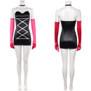 Hazbin Hotel Season 2 Angel Dust Addict Women Black Slim Dress Halloween Carnival Party Cosplay Costume