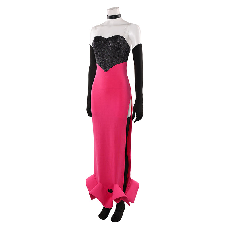 Hazbin Hotel Season 2 Angel Dust Losin' Streak Pink Dress Outfits Women Halloween Carnival Party Cosplay Costume