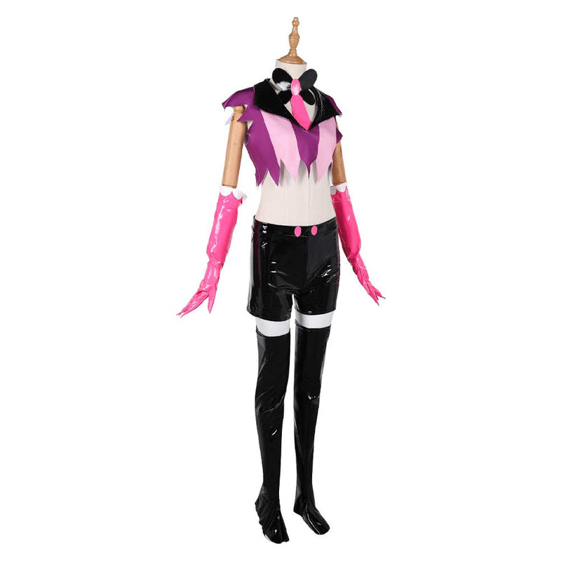 Hazbin Hotel Season 2 Angel Dust Purple Top Leather Pants Set Outfits ...