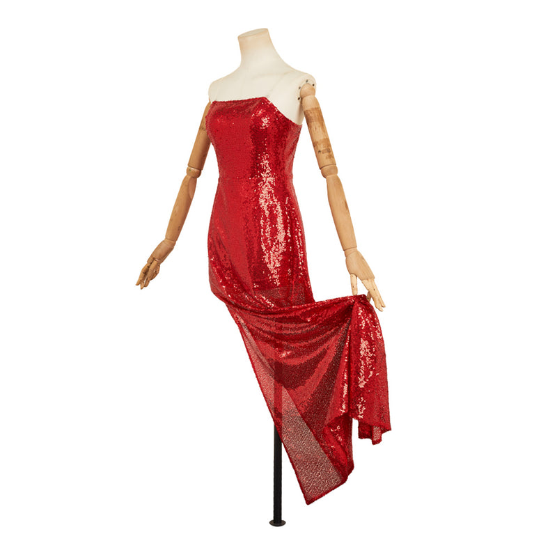 open lace back dress Hazbin Hotel Season 2 Charlie Morningstar Song Easy Red Glitter Dress Halloween Carnival Party Cosplay Costume