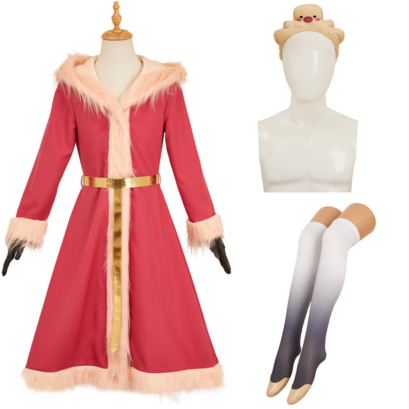 strapless open back dress Hazbin Hotel Season 2 Lucifer Men Red Bathrobe Loungewear Set Halloween Carnival Party Cosplay Costume