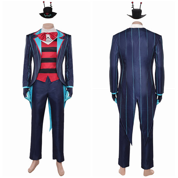 Hazbin Hotel Season 2 Vox Men Blue Fullset Outfits Halloween Carnival Party Cosplay Costume