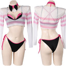 Hazbin Hotel TV Angel Dust Women Pink And Black Bikini Set Swimsuit Cosplay Costume Original Design