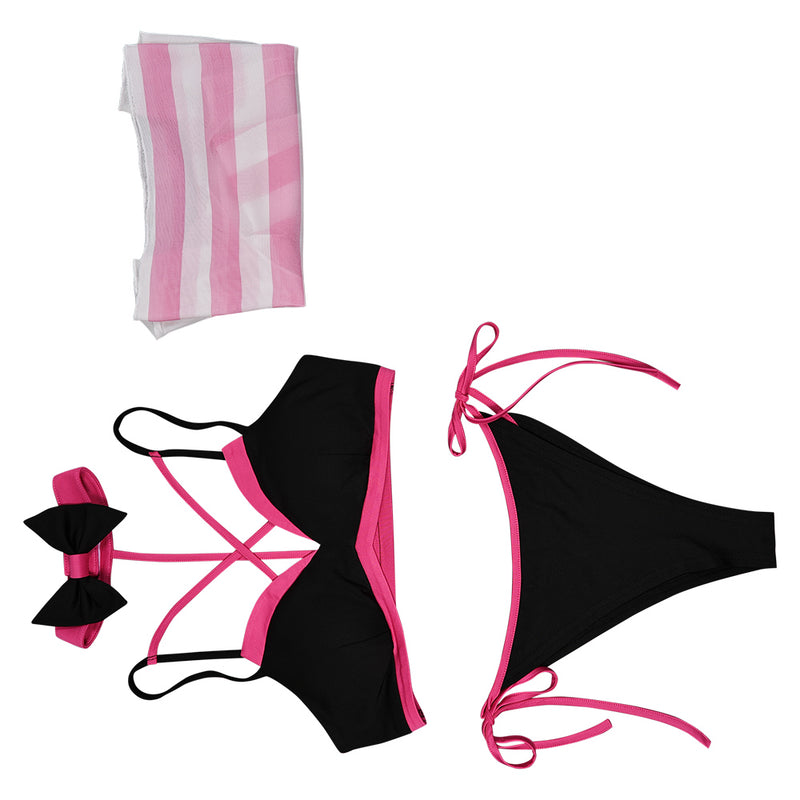 Hazbin Hotel TV Angel Dust Women Pink And Black Bikini Set Swimsuit Cosplay Costume Original Design