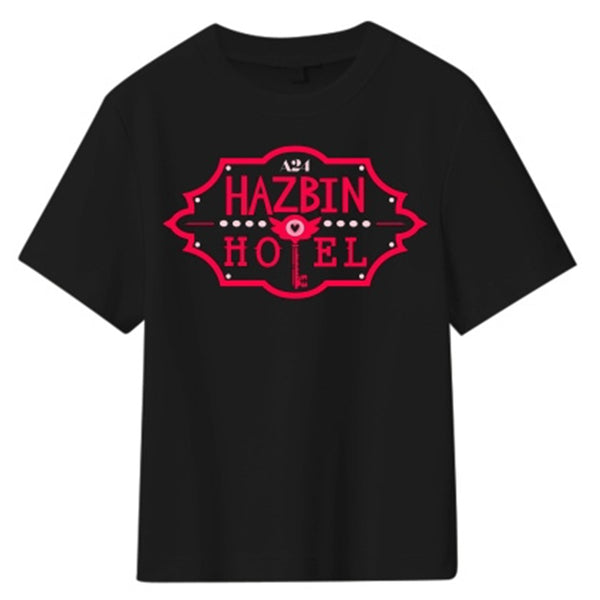 Hazbin Hotel TV Black T-shirt Summer Men Women Short Sleeve Shirt