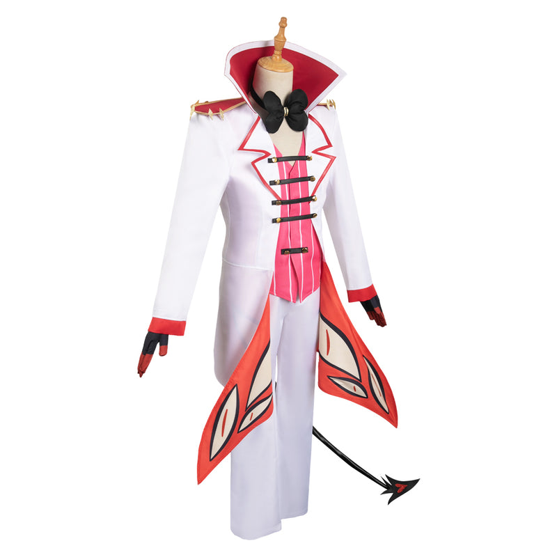 Hazbin Hotel TV Lucifer Morningstar White Combat Suit Party Carnival Halloween Cosplay Costume