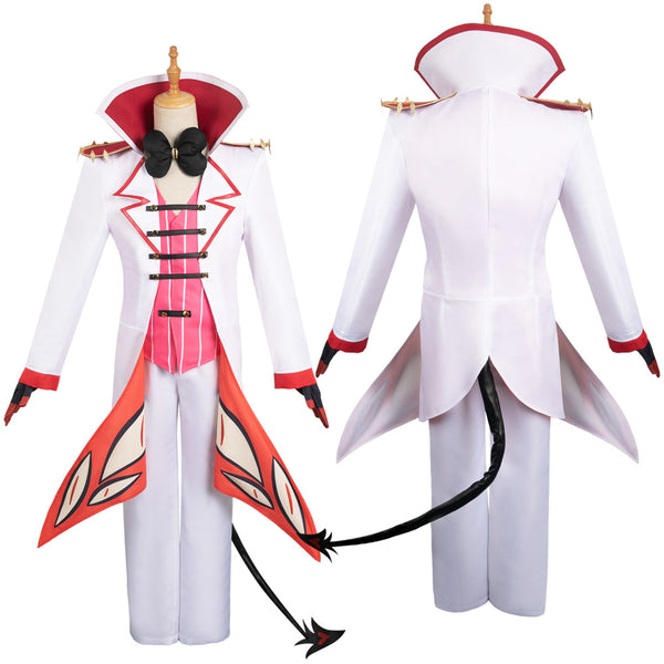 Hazbin Hotel TV Lucifer Morningstar White Combat Suit Party Carnival Halloween Cosplay Costume