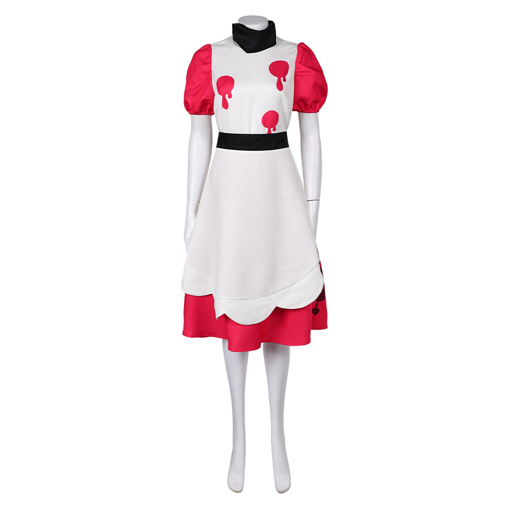 Helluva Boss Hazbin Hotel Stella Women White Dress Carnival Halloween Cosplay Costume