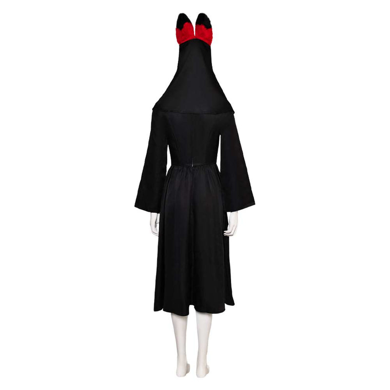 Hazbin Hotel TV Nun Alastor Women Black Dress With Hat Party Carnival Halloween Cosplay Costume