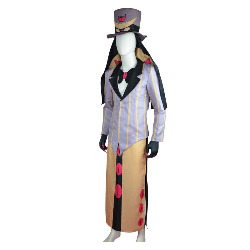 Hazbin Hotel TV Sir Pentious Brown Outfit With Hat Party Carnival Halloween Cosplay Costume