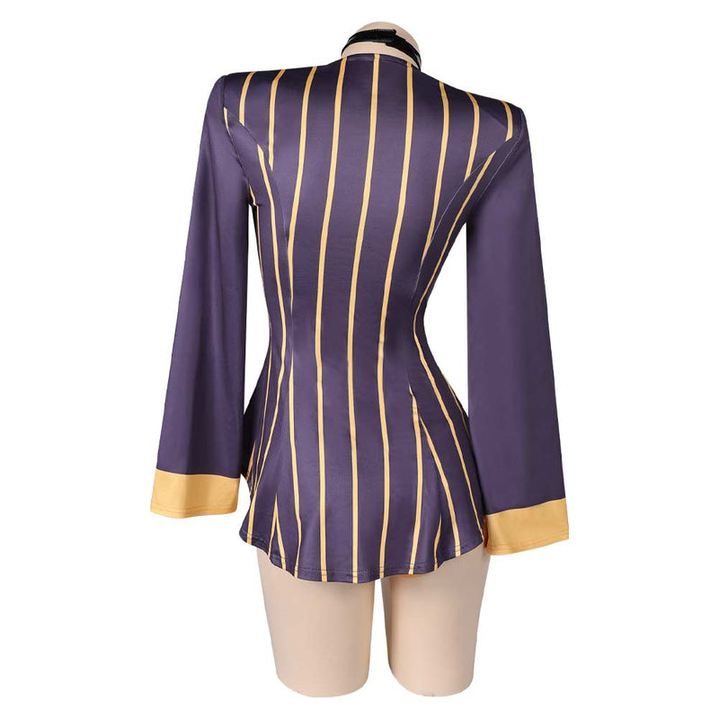 Hazbin Hotel TV Sir Pentious Women Purple Sexy Suit Party Carnival Halloween Cosplay Costume