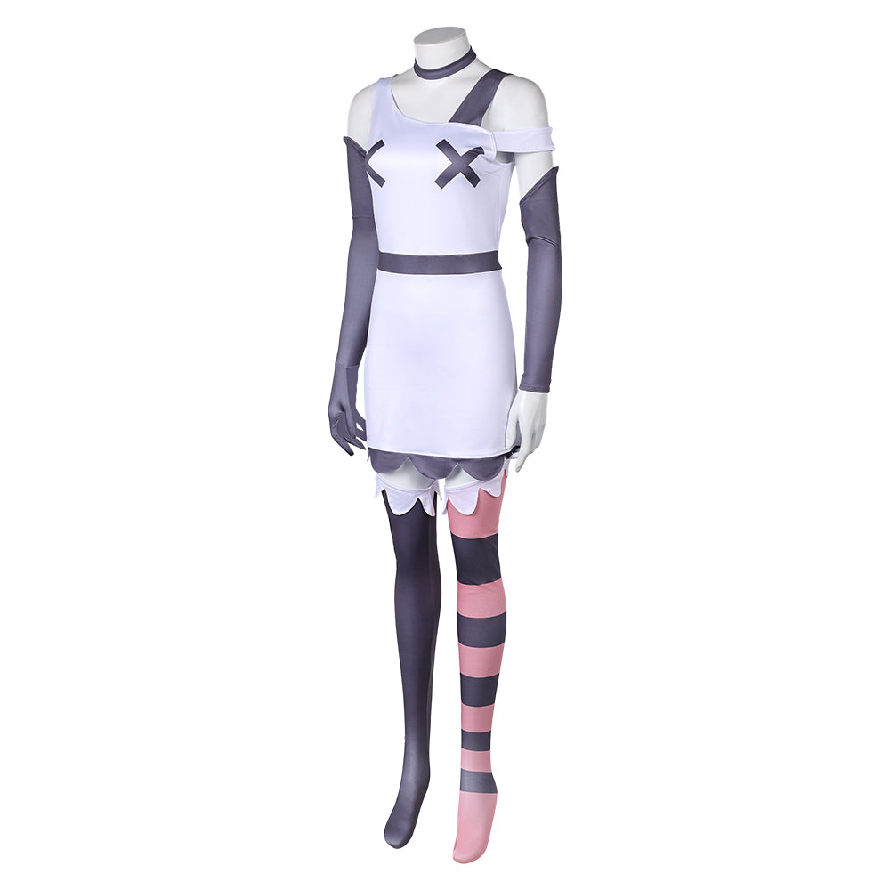 Hazbin Hotel Vaggie Women White Dress Set Party Carnival Halloween Cos