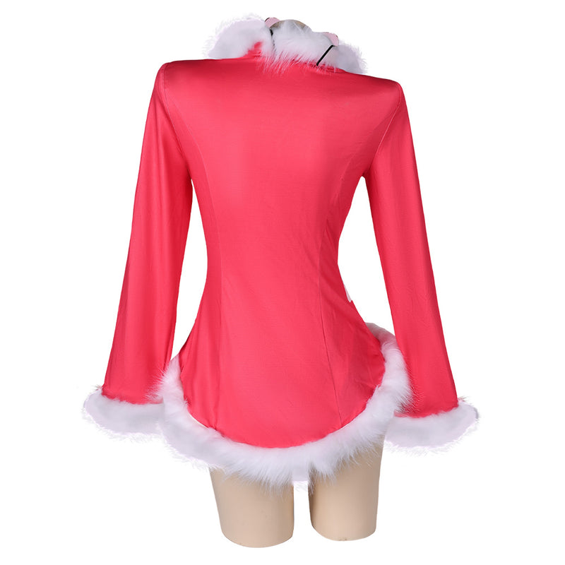 Hazbin Hotel TV Valentino Women Pink Sexy Suit Party Carnival Halloween Cosplay Costume