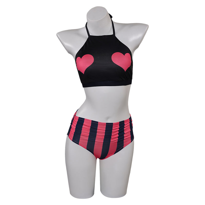 Hazbin Hotel TV Velvette Women Black Split Swimsuit Party Carnival Halloween Cosplay Costume