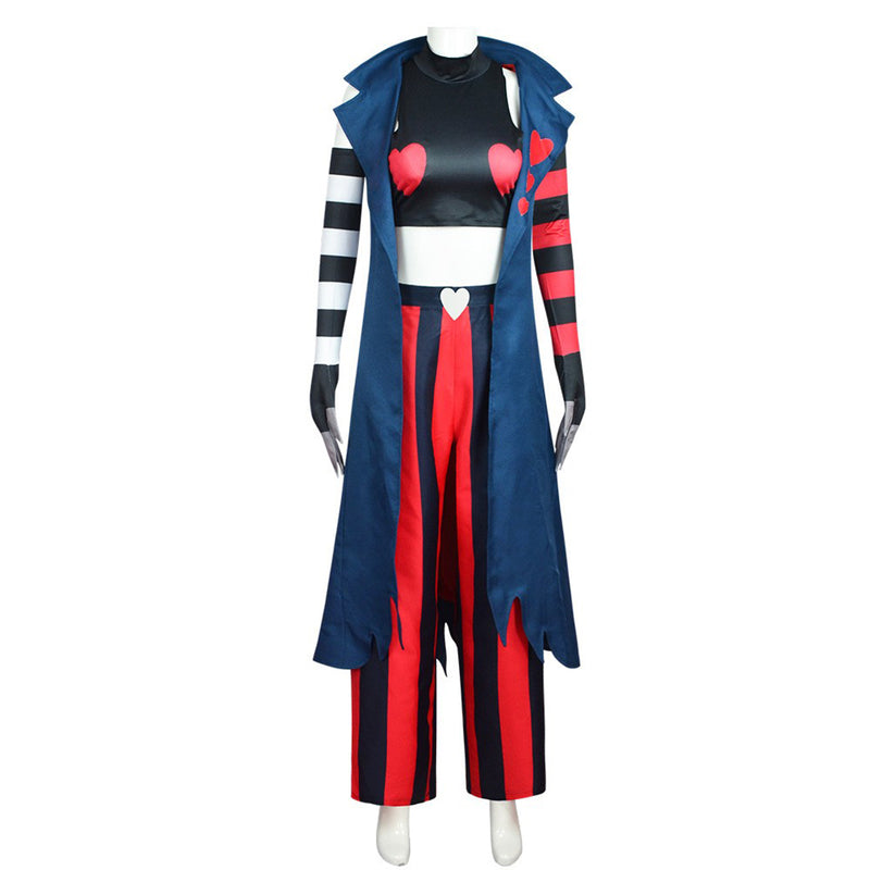 Hazbin Hotel TV Velvette Women Red Blue Outfit Party Carnival Halloween Cosplay Costume