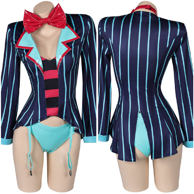 Hazbin Hotel Vox Women Blue Sexy Suit Party Carnival Halloween Cosplay Costume Hazbin Hotel Vox Women Blue Sexy Suit Party Carnival Halloween Cosplay Costume