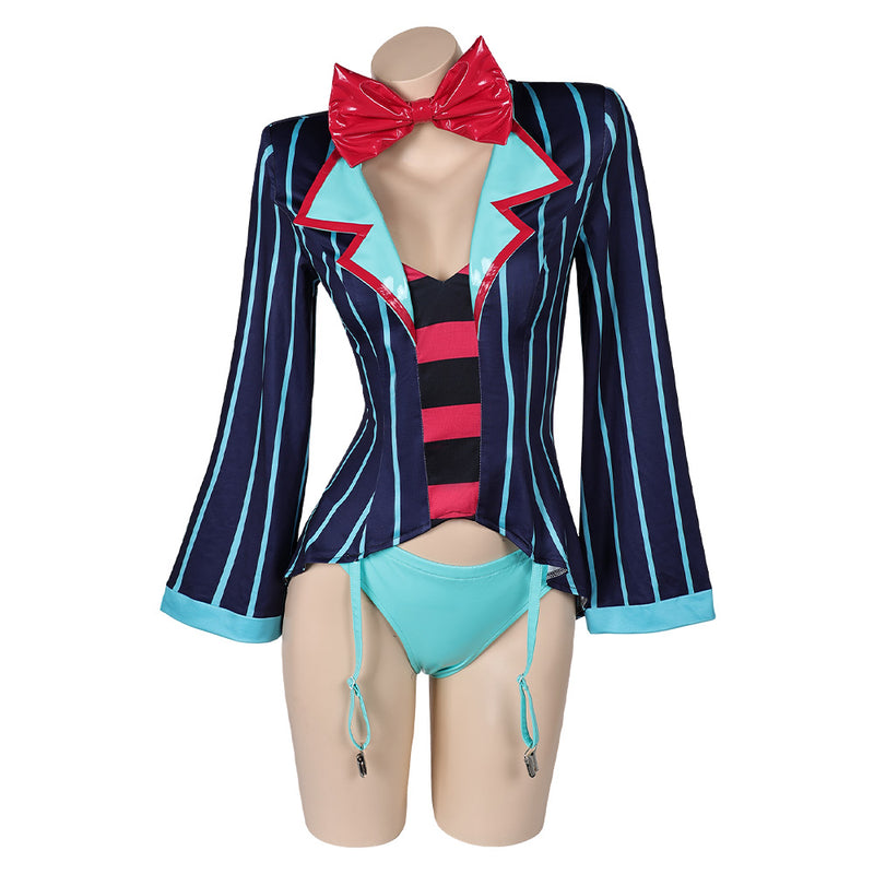 Hazbin Hotel Vox Women Blue Sexy Suit Party Carnival Halloween Cosplay Costume Hazbin Hotel Vox Women Blue Sexy Suit Party Carnival Halloween Cosplay Costume