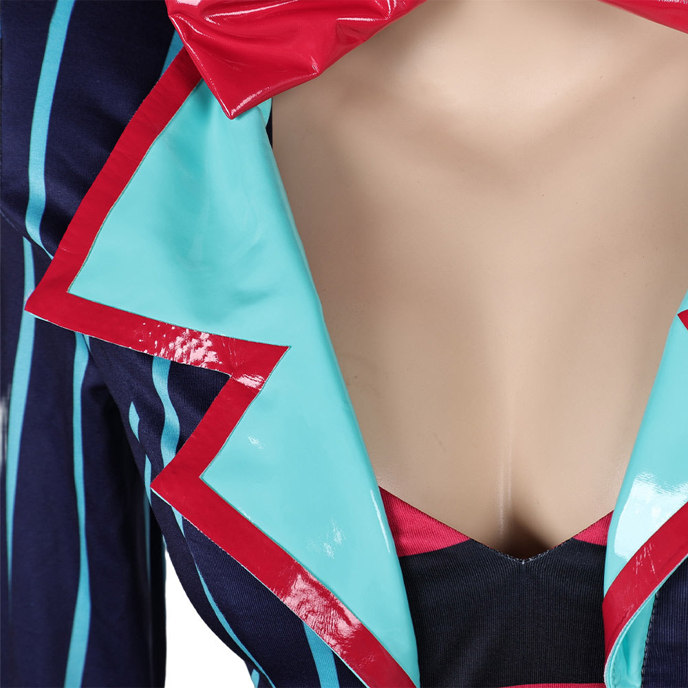Hazbin Hotel Vox Women Blue Sexy Suit Party Carnival Halloween Cosplay  Costume