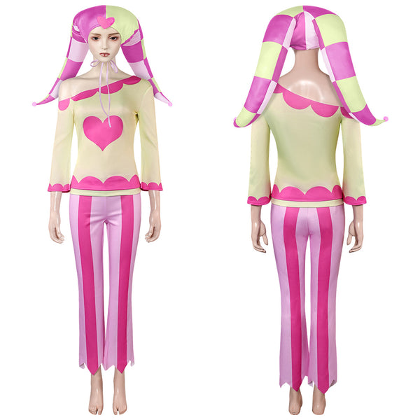 Helluva Boss Hazbin Hotel Fizzarolli Women Pink Heart Outfit Carnival Halloween Cosplay Costume