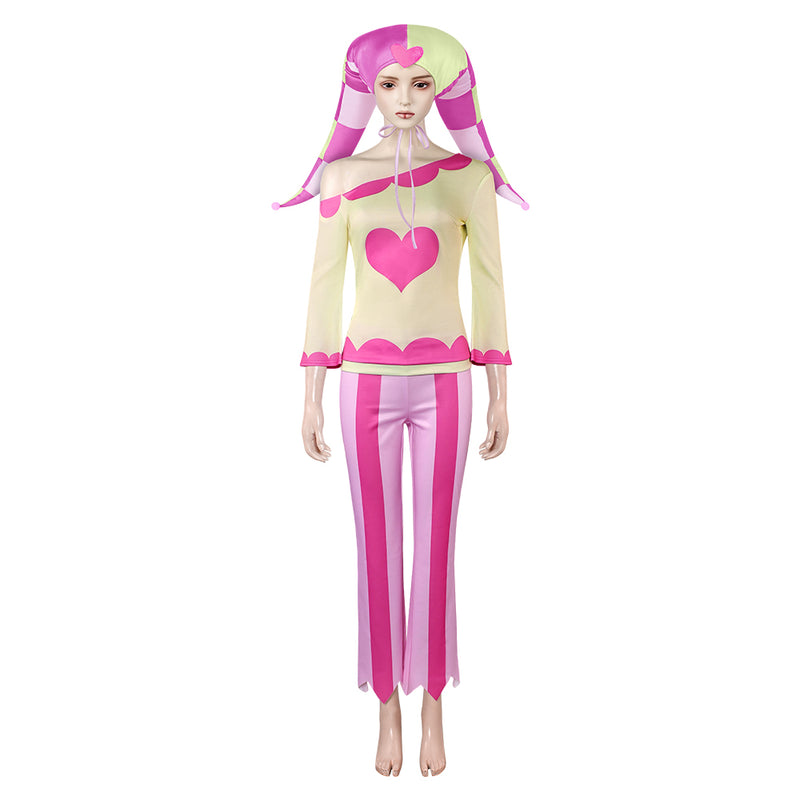 Helluva Boss Hazbin Hotel Fizzarolli Women Pink Heart Outfit Carnival Halloween Cosplay Costume