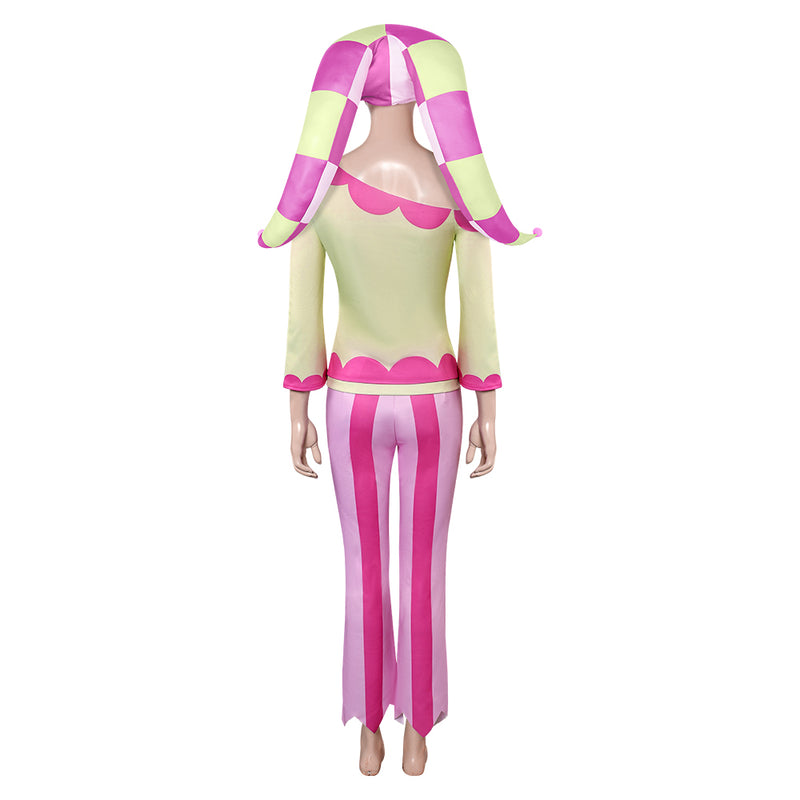 Helluva Boss Hazbin Hotel Fizzarolli Women Pink Heart Outfit Carnival Halloween Cosplay Costume