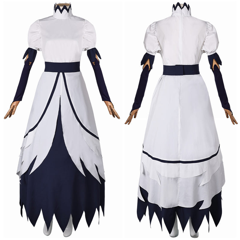 Helluva Boss Hazbin Hotel Stella Women White Dress Carnival Halloween Cosplay Costume