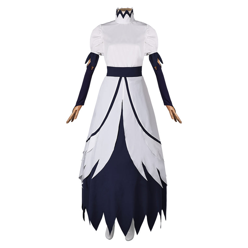 Helluva Boss Hazbin Hotel Stella Women White Dress Carnival Halloween Cosplay Costume