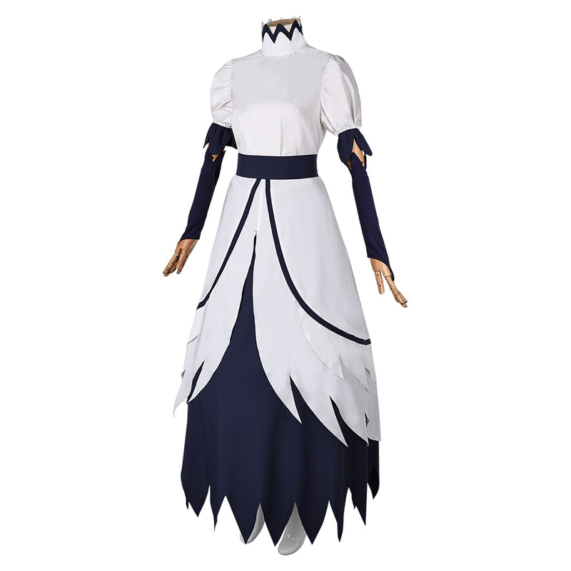 Helluva Boss Hazbin Hotel Stella Women White Dress Carnival Halloween Cosplay Costume