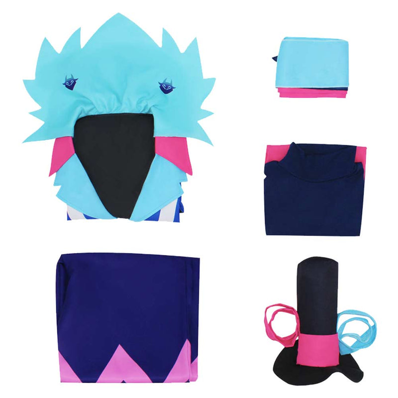 Helluva Boss Hazbin Hotel TV Asmodeus Ozzie Blue Outfit Party Carnival Halloween Cosplay Costume