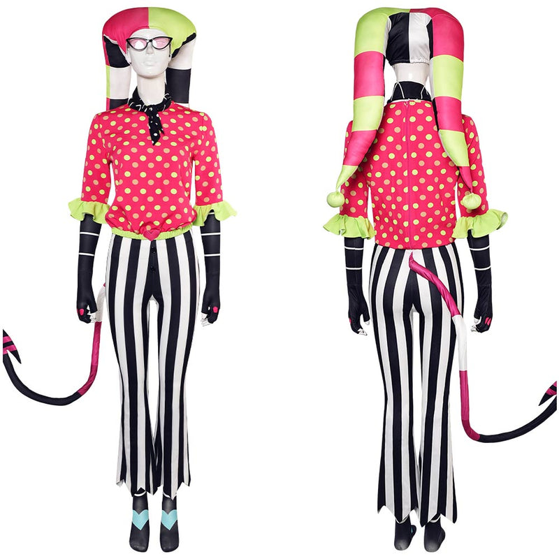 Helluva Boss Hazbin Hotel TV Fizzarolli Red Polka Dot Outfit Party Carnival Halloween Cosplay Costume