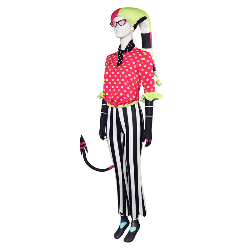 Helluva Boss Hazbin Hotel TV Fizzarolli Red Polka Dot Outfit Party Carnival Halloween Cosplay Costume