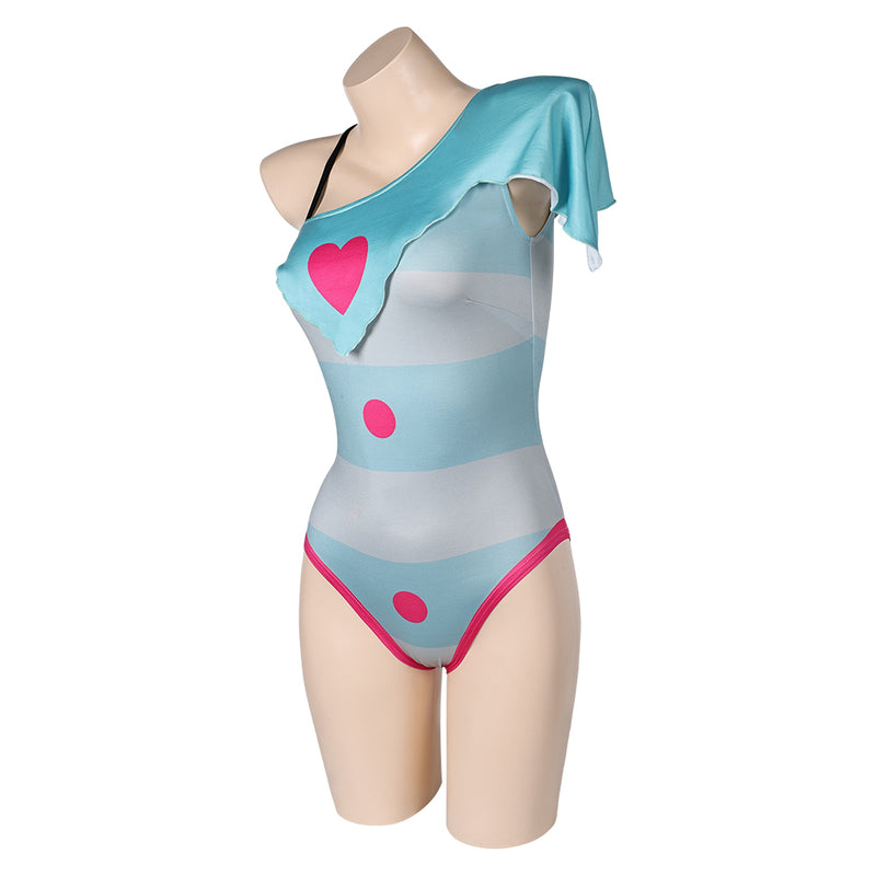 Helluva Boss Hazbin Hotel TV Fizzarolli Women Blue One-piece Swimsuit Cosplay Costume Original Design