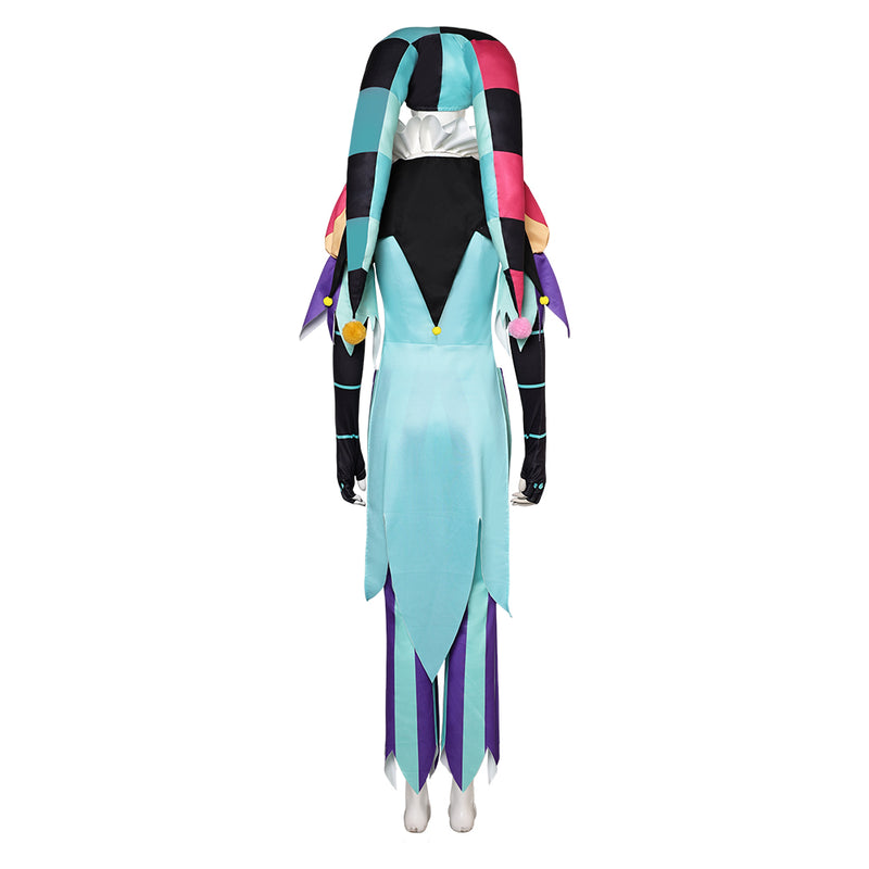 Helluva Boss Hazbin Hotel TV Fizzarolli Women Clown Suit Party Carnival Halloween Cosplay Costume